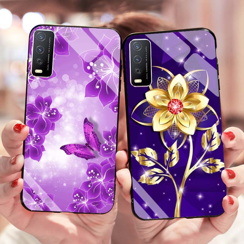 Ốp Vivo Y12s, Y20, Y20s, Y21 Lưng Kính Cường Lực Mới Nhất