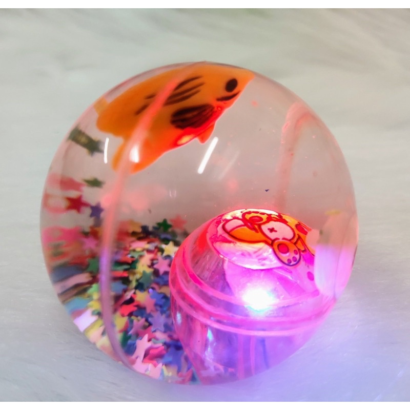Đồ Chơi Bóng Nảy Phát Sáng Cho Bé, bóng nước có cá bơi cực đẹp
