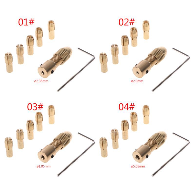 7Pcs/Set 2/2.35/4.05/5.05mm Electric Motor Shaft Mini Chuck Fixture Clamp 0.5-3.0mm Small To Drill Bit Micro Chuck Fixing Device