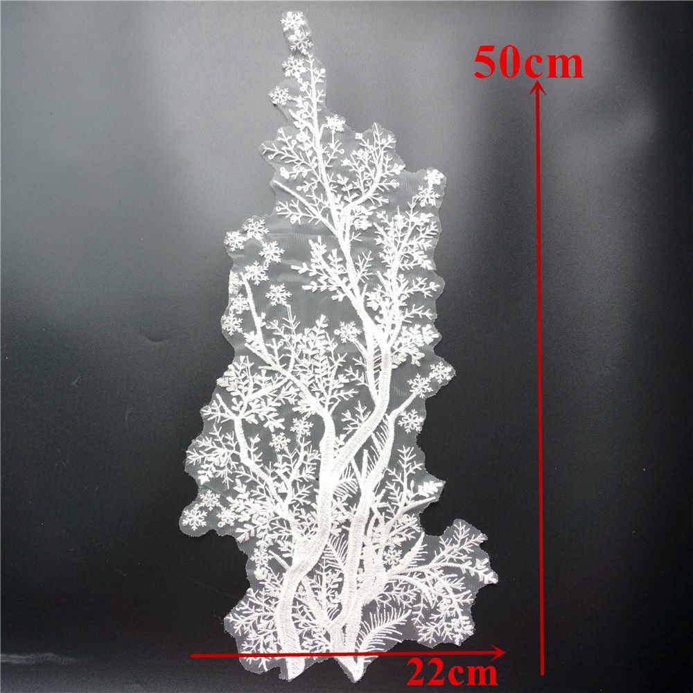 Vải Ren Thêu Hoa Đính Kim Sa Dùng May Váy Cưới diy