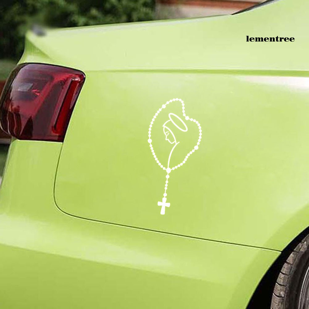 Đề Can Dán Trang Trí Thân Xe Ô Tô / Cửa Sổ In Chữ Mary Rosary Độc Đáo