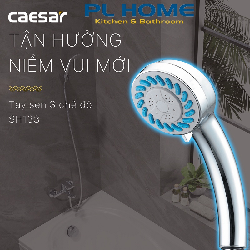 Tay sen tắm Caesar SH133 có 3 chức năng phun nước, kiểu dáng tinh tế và chất lượng bền bỉ