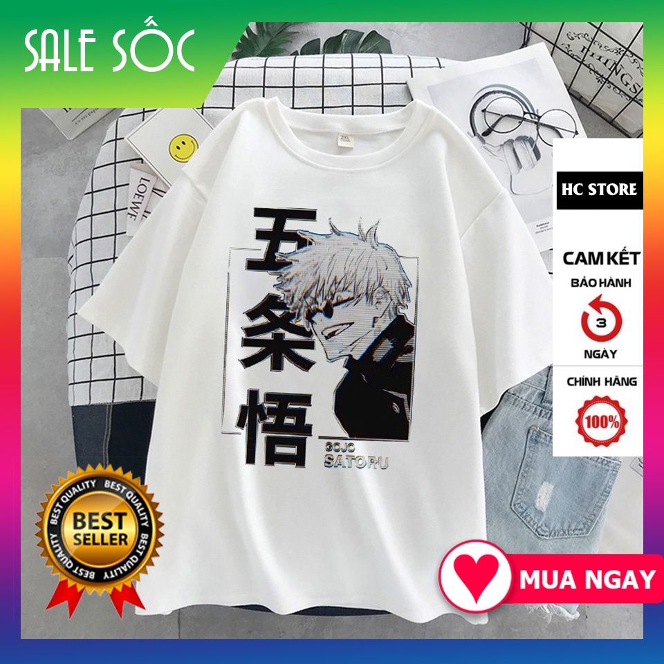 Áo thun Jujutsu Kaisen Gojo Satoru anime manga màu trắng cổ tròn độc đẹp giá rẻ