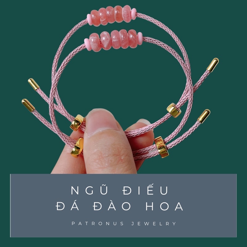 Vòng Tay Cáp Đá Đào Hoa VTCDDH22A Patronus