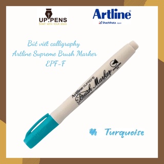 Bút brush viết calligraphy Artline Supreme Brush Marker EPF-F  – Màu xanh lam (Turquoise)