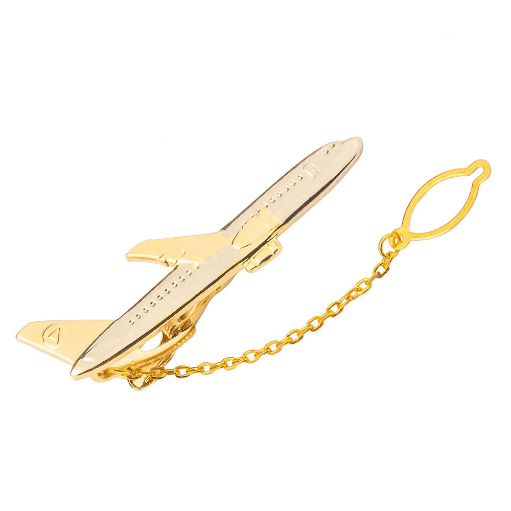 Kẹp cà vạt kim loại thiết kế hình máy bay sang trọng