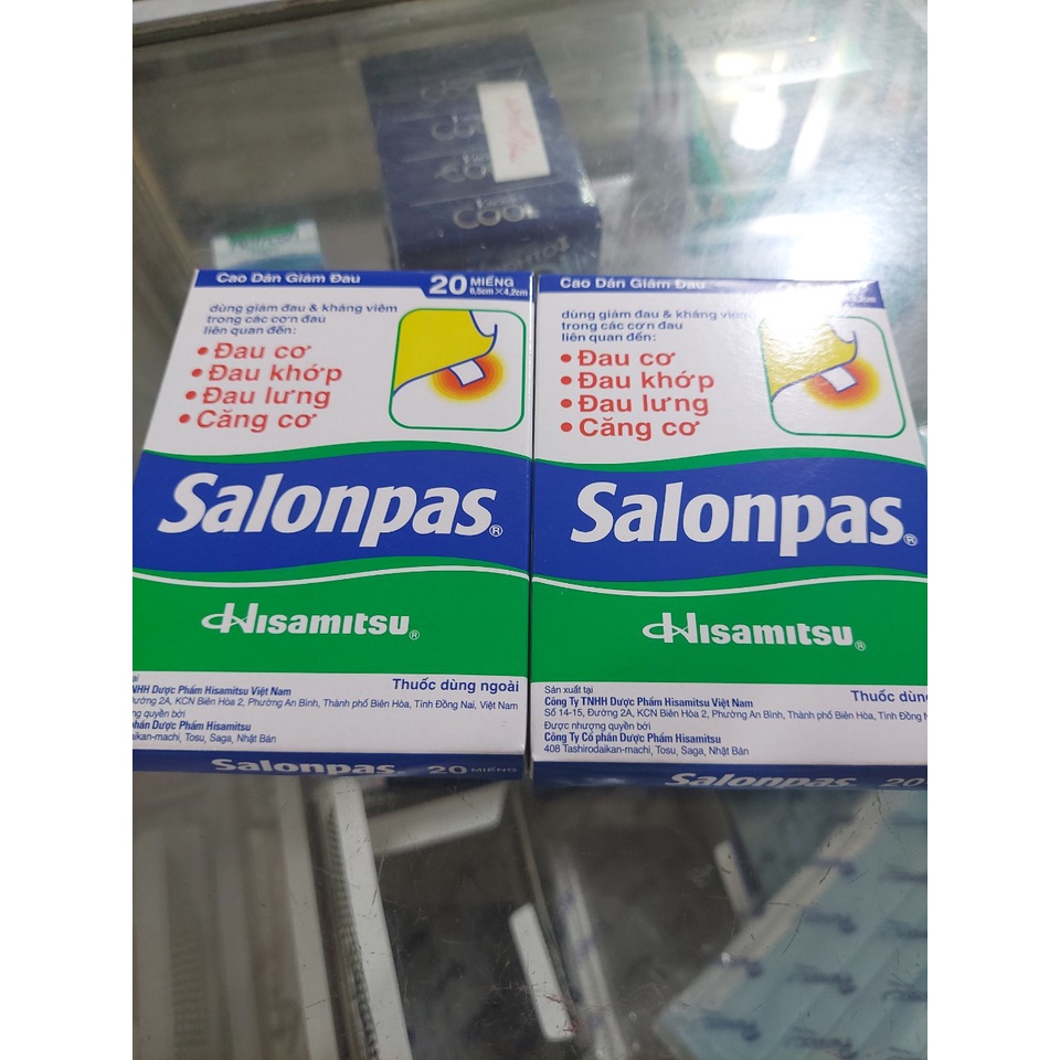 MIẾNG DÁN GIẢM ĐAU SALONPAS HỘP 20 MIẾNG