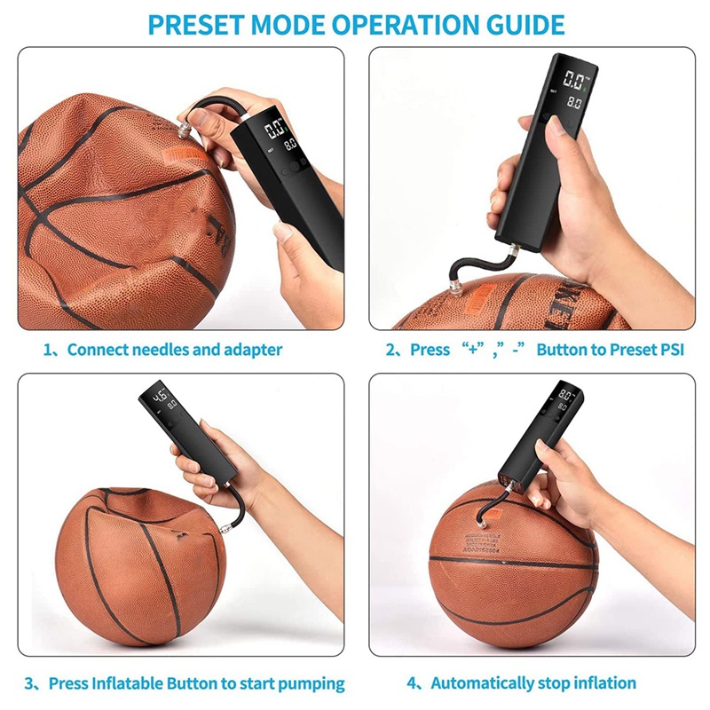 Máy Bơm Bóng Điện Tử Với Đồng Hồ Đo Áp Suất Chính Xác Và Màn Hình LCD Kỹ Thuật Số