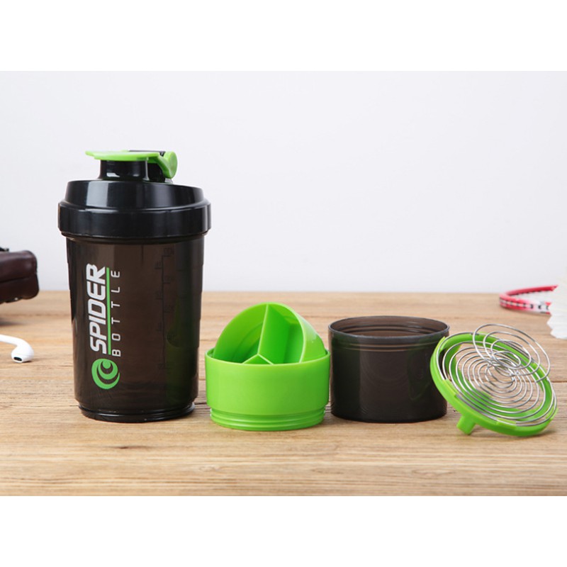 Bình Lắc Shaker Tập GYM 3 Ngăn Tiện Dụng 500 Ml