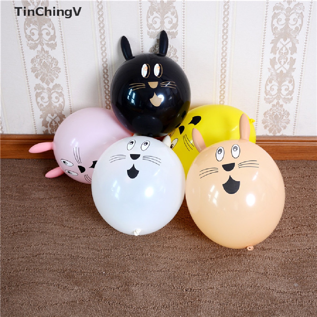 Set 10 Bong Bóng Cao Su Hình Tai Thỏ Dễ Thương Trang Trí Tiệc Sinh Nhật Cho Bé