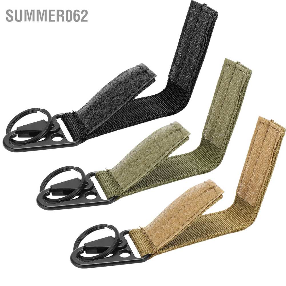 Summer062 Outdoor Belt Hanging Keychain Carabiner Hook and Loop Strap Keyring Clip Buckle Hanger