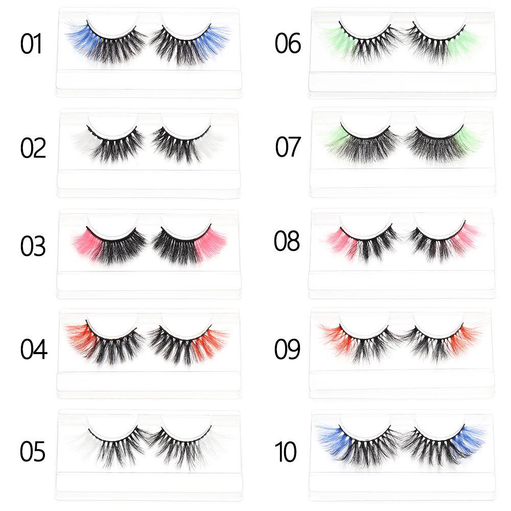 1 Cặp Lông Mi Giả 3D Màu Hồng Hóa Trang Tiệc Halloween