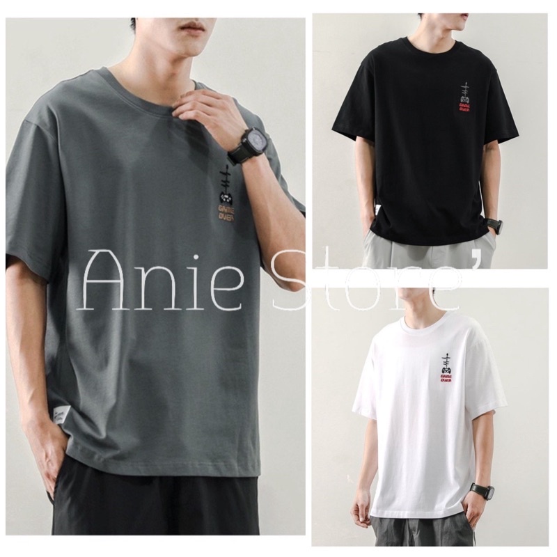 Áo Thun Tay Lỡ Logo Ngực Dáng Thụng 🦋 Áo Phông Unisex Cổ Tròn Cộc Tay 4 Màu 🦋