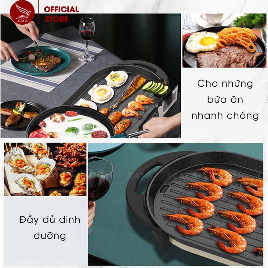 BẾP LẨU NƯỚNG ĐA NĂNG CAO CẤP  2 TRONG 1 - Chống dính - Công suất lớn - Thiết kế tiện dụng, tiết kiệm điện năng !