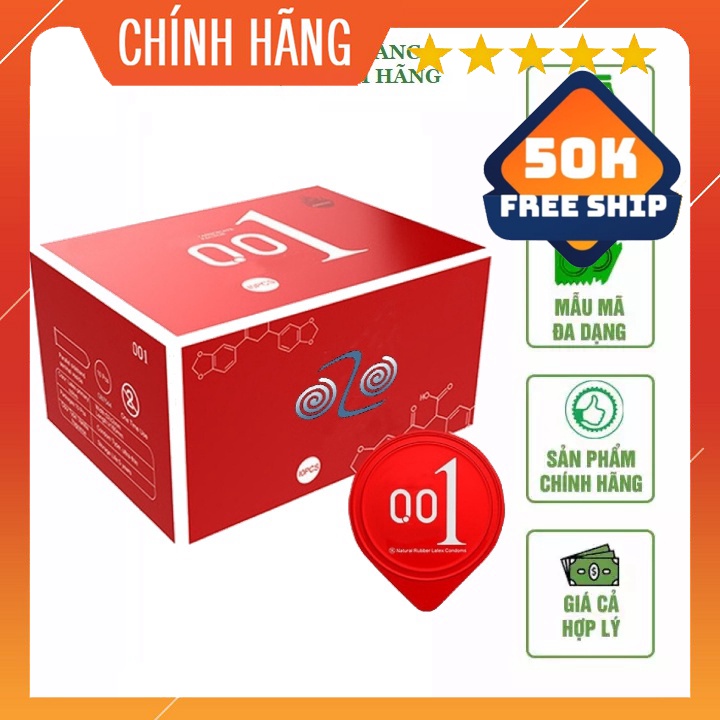 Bao Cao Su Siêu Mỏng nhiều gel bôi trơn OLO 001 Đỏ