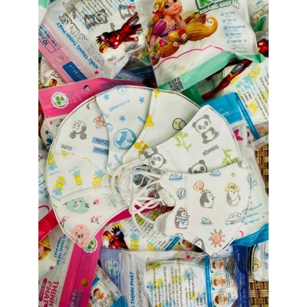 KHẨU TRANG 5D Thịnh Phát cho bé 1-4tuổi, túi zip 10 cái