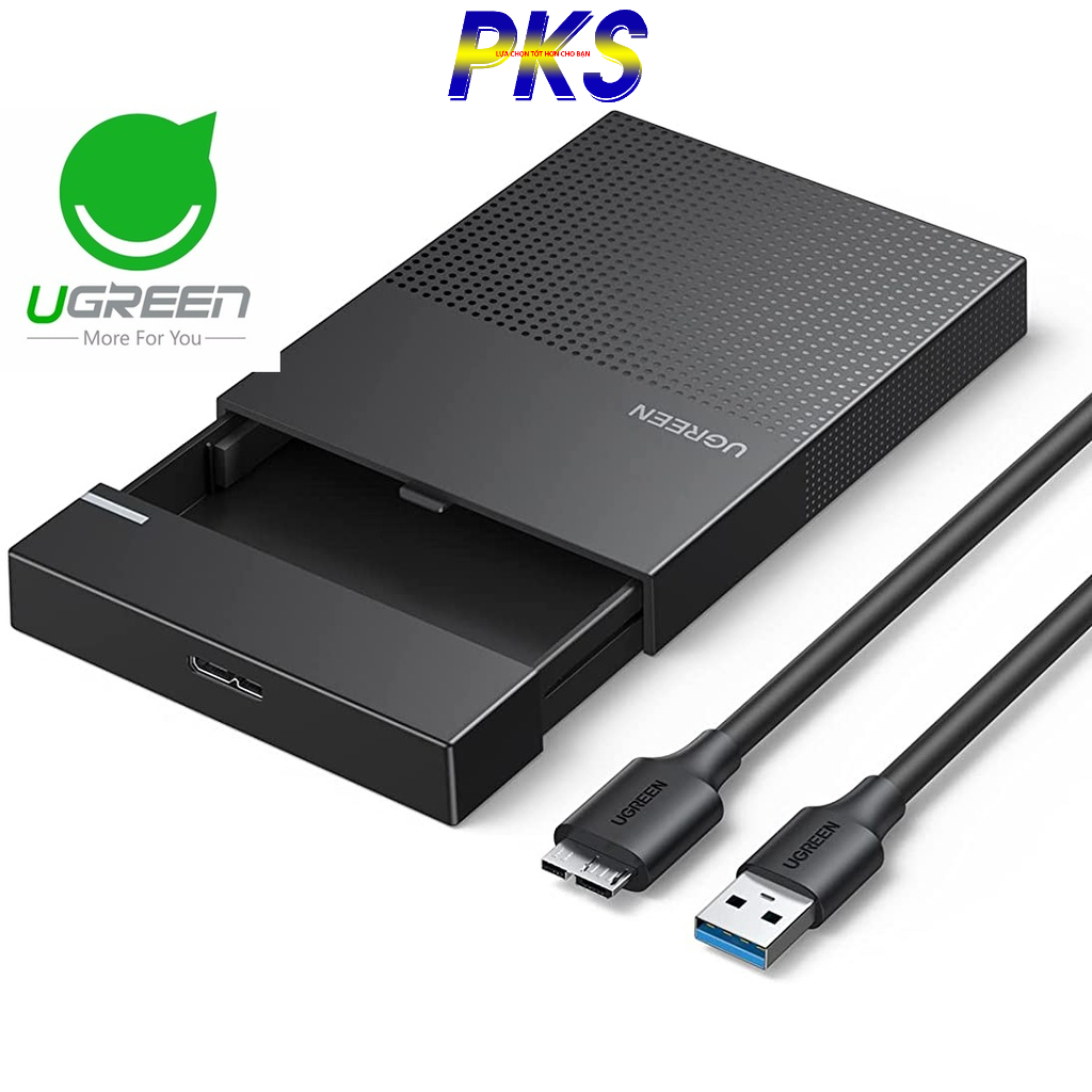 Hộp đựng ổ cứng 2.5 inch SATA3, USB 3.0 hỗ trợ 6TB Ugreen 30719 cáp liền, Ugreen 30725 cáp rời