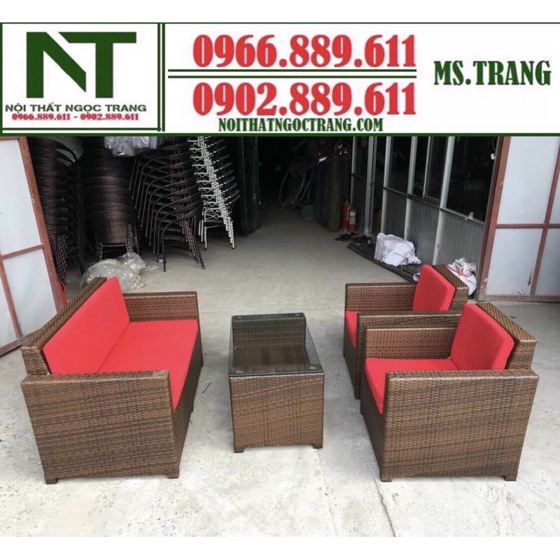 bàn ghế cafe sofa mây nhựa