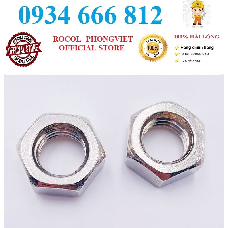 Set 50c và 5c Ecu lục giác thép mạ đen cấp bền 8.8 M4,M5,M6,M8,M10,M12, M14,M16