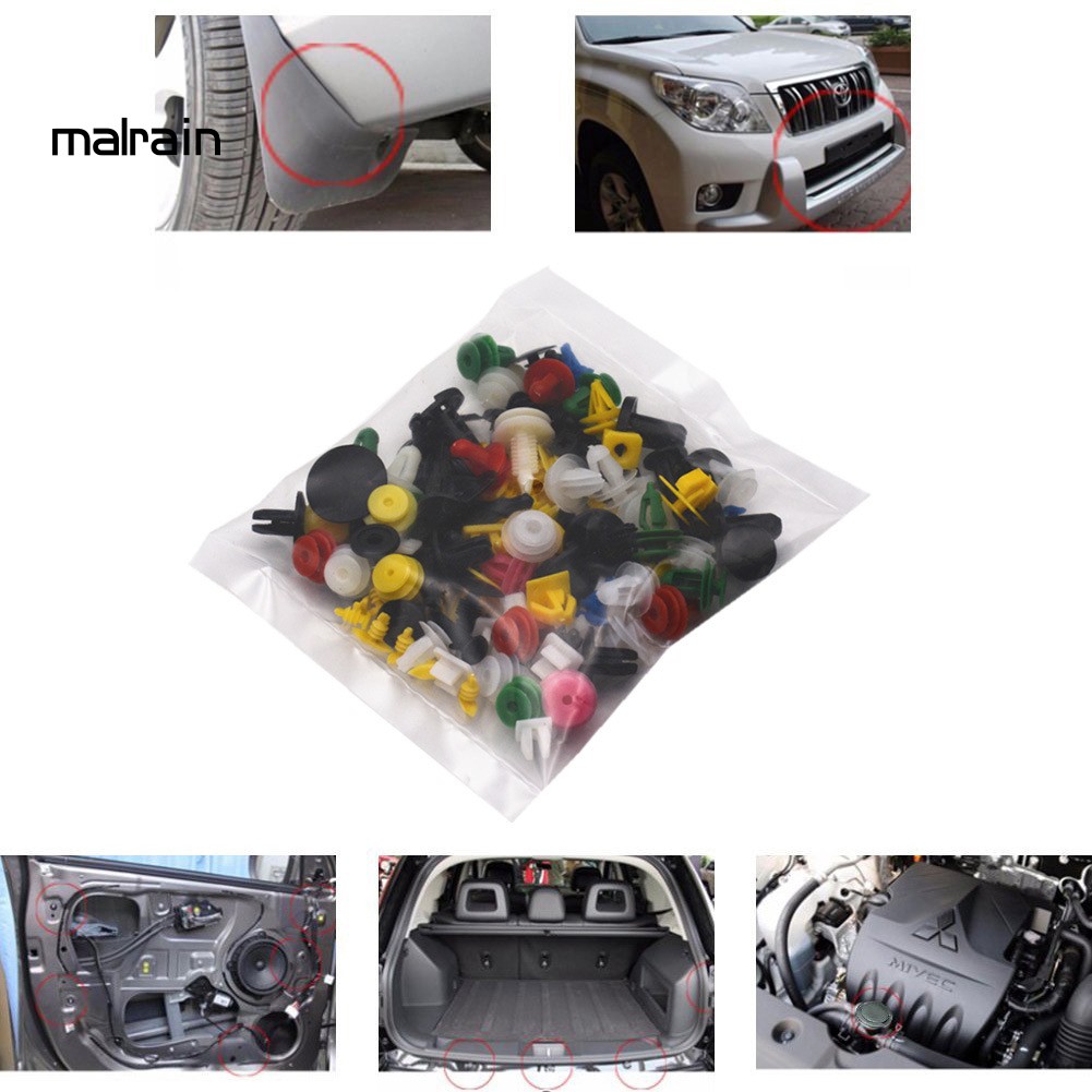 FENDER Set 100 Đinh Tán Nhựa Phụ Tùng Cao Cấp Cho Xe Ô Tô