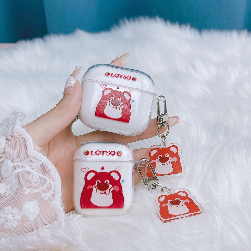 Vỏ Bảo Vệ Hộp Sạc Tai Nghe AirPods3 AirPods3 Pro 2Gen Màu Trong Suốt Họa Tiết Chú Gấu Dễ Thương Ốp
