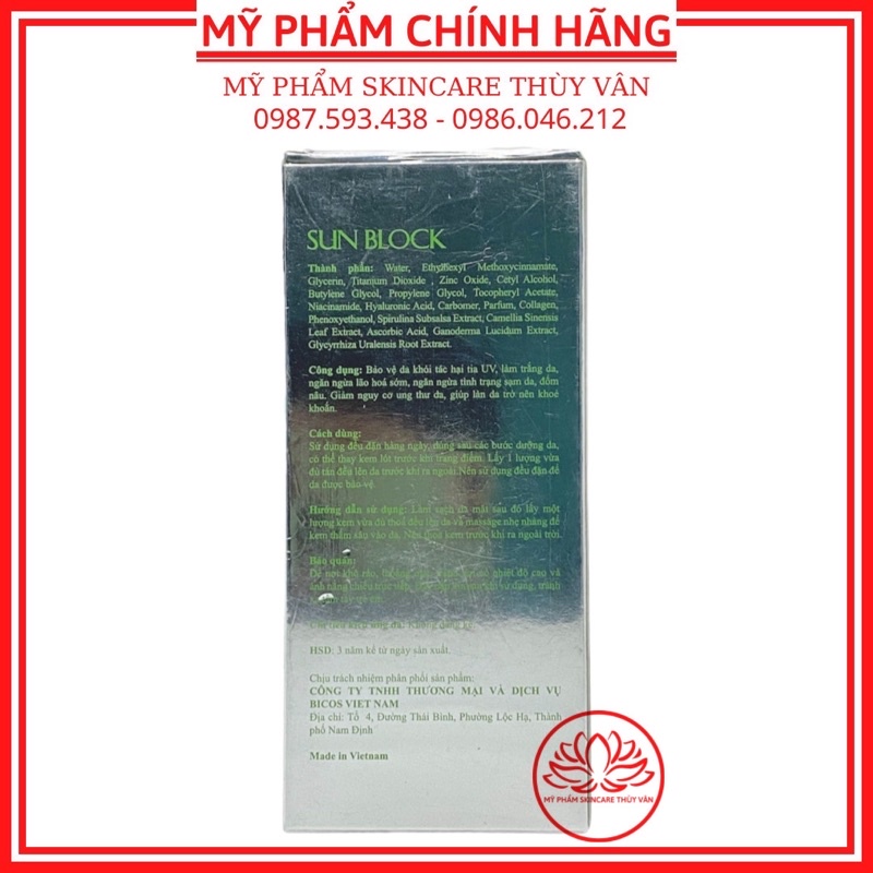 Kem Chống Nắng Trắng Da Ngăn Ngừa Lão Hoá Chính Hãng BICOS 50ml