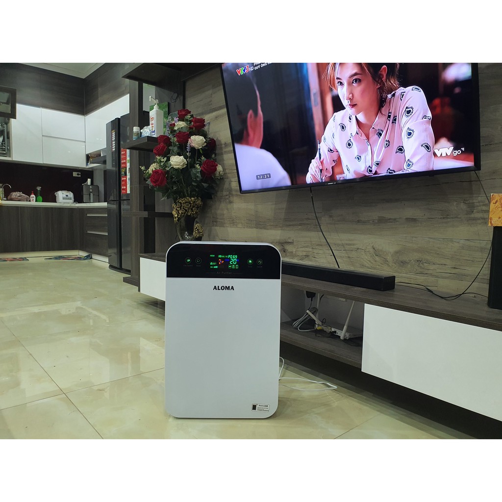 Máy lọc không khí siêu âm Aloma Air Purifier lọc bụi siêu vi PM2.5 tặng kèm 1 lõi lọc