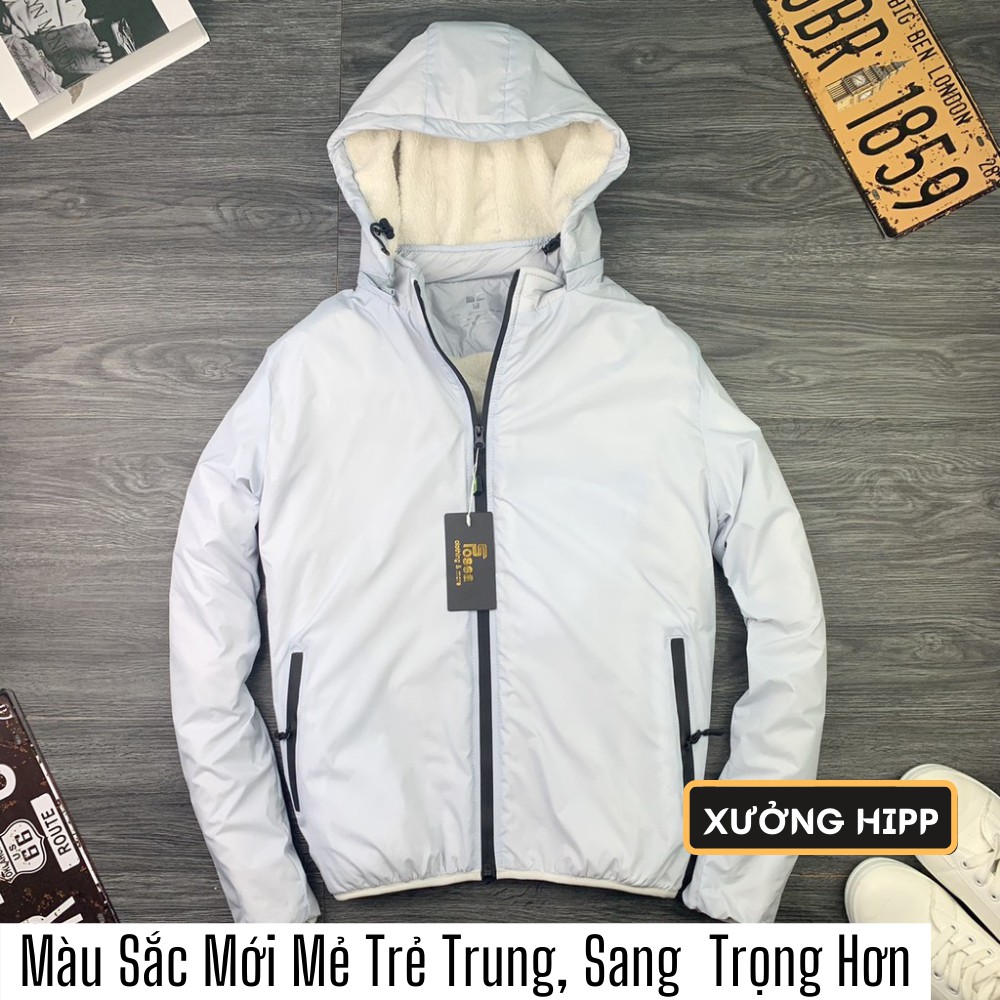 Áo gió lót lông cừu unisex Xưởng Hipp, khoác dù nam nữ dày dặn mặc Siêu Ấm