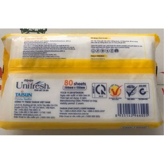 KHĂN GIẤY ƯỚT UNIFRESH 80  MIẾNG