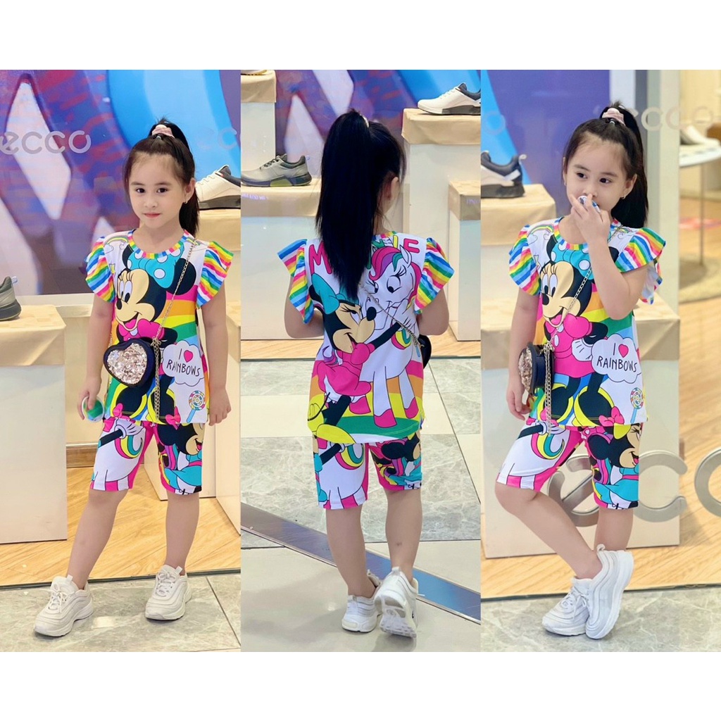 Đồ bộ thun lạnh 3D size đại cho bé gái 20-40 kg