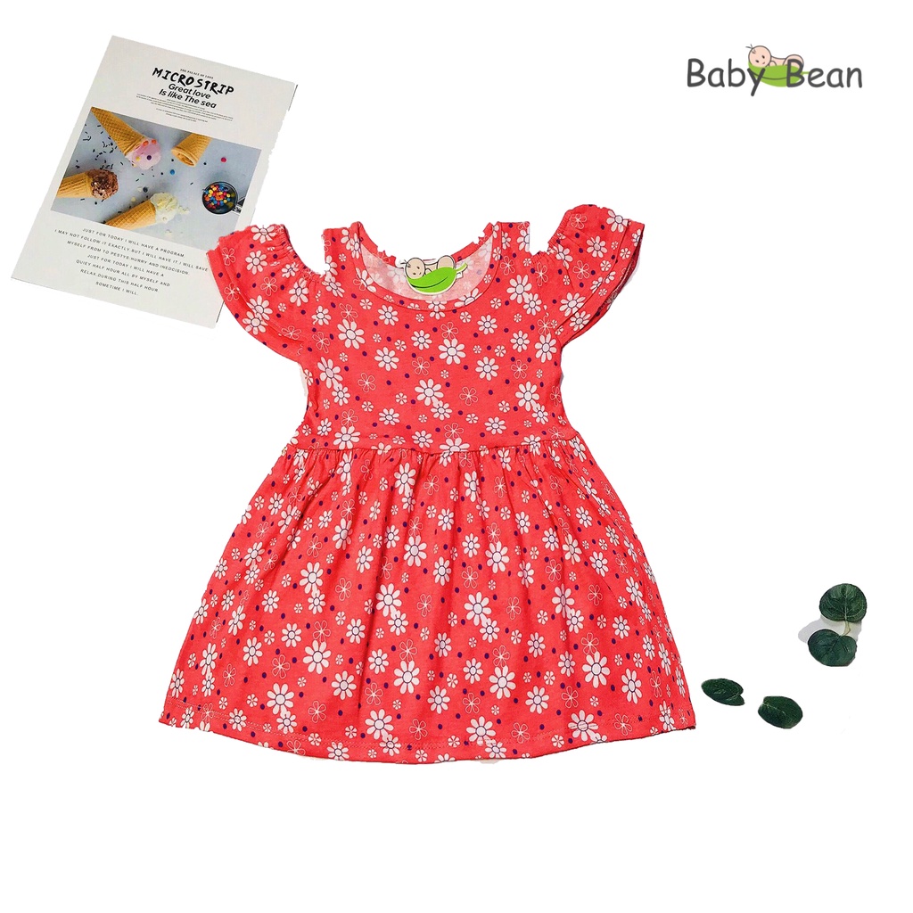 [MÃ THƯƠNG HIỆU YÊU THÍCH Voucher giảm 10%] Đầm Thun Cotton họa tiết Hè Bé Gái BabyBean