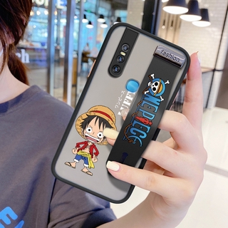 (Có Vỏ Dây Đeo Tay) Dành Cho Vivo V15 V17 Pro S1 Anime Ốp Lưng Luffy Hoạt Hình Chống Sốc Mặt Sau Mờ Bảo Vệ Toàn Bộ Ống Kính Vỏ Điện Thoại