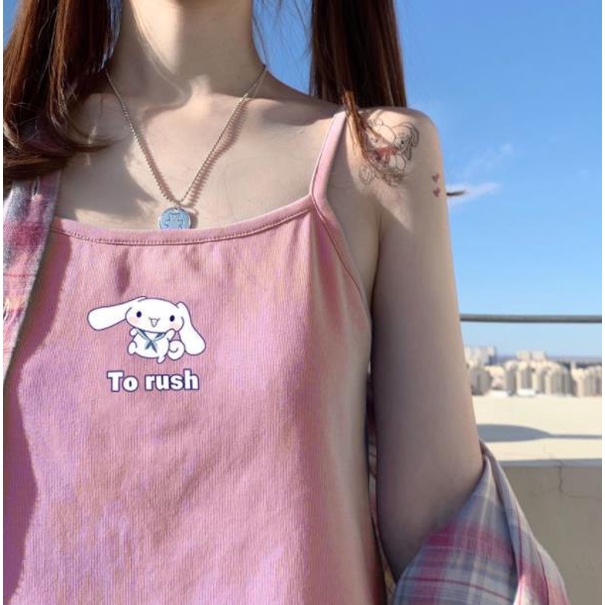 Jiashucheng Áo Hai Dây Dáng Ngắn Phong Cách Nhật Bản Dễ Thương Hợp Thời Trang Mùa Hè