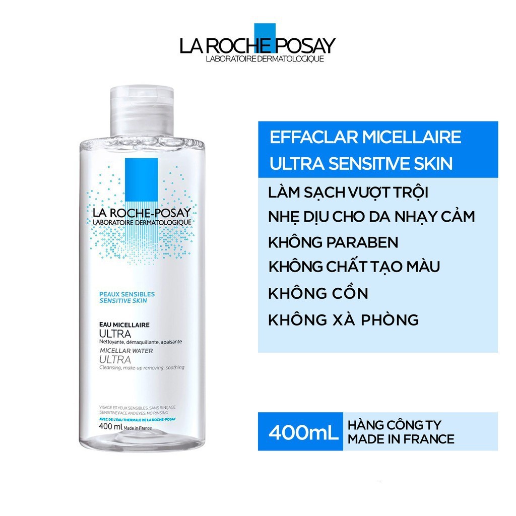 Tẩy trang La Roche-Posay Micellar Water Ultra Sensitive Skin cho da nhạy cảm 400ml | BigBuy360 - bigbuy360.vn