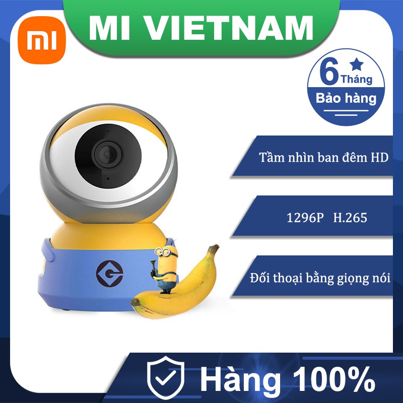 Xiaomi Minions A1 Camera thông minh camera giám sát 1296P HD WiFi Xoay 360 độ góc 110 Video webcam