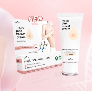[CHÍNH HÃNG] Kem Dưỡng Da Cho Vùng Ngực, Làm Hồng Nhũ Hoa Vacosi Magic Pink Breast Cream 30ml