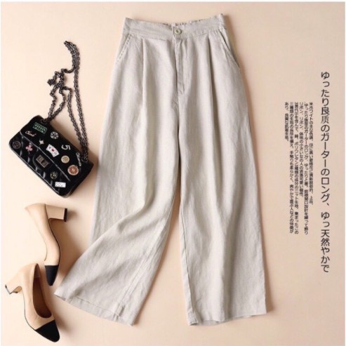 Quần culottes đũi dáng dài ống rộng siêu Hot dáng suông Zinti QD02