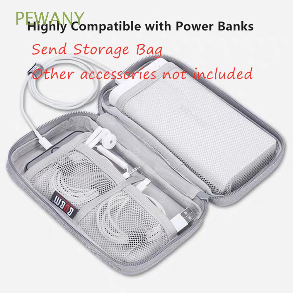 PEWANY Mini Power Bank Case Easy Carrying Charger Storage Bag Travel Durable Cellphone Protective Data Cable Organizer/Multicolor