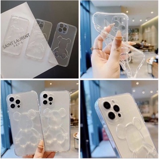 Ốp lưng silicon trong Gấu bearbrick dành cho iphone 6 đến 13Promax