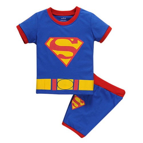 Bộ áo và quần thun in hình siêu anh hùng cho bé trai