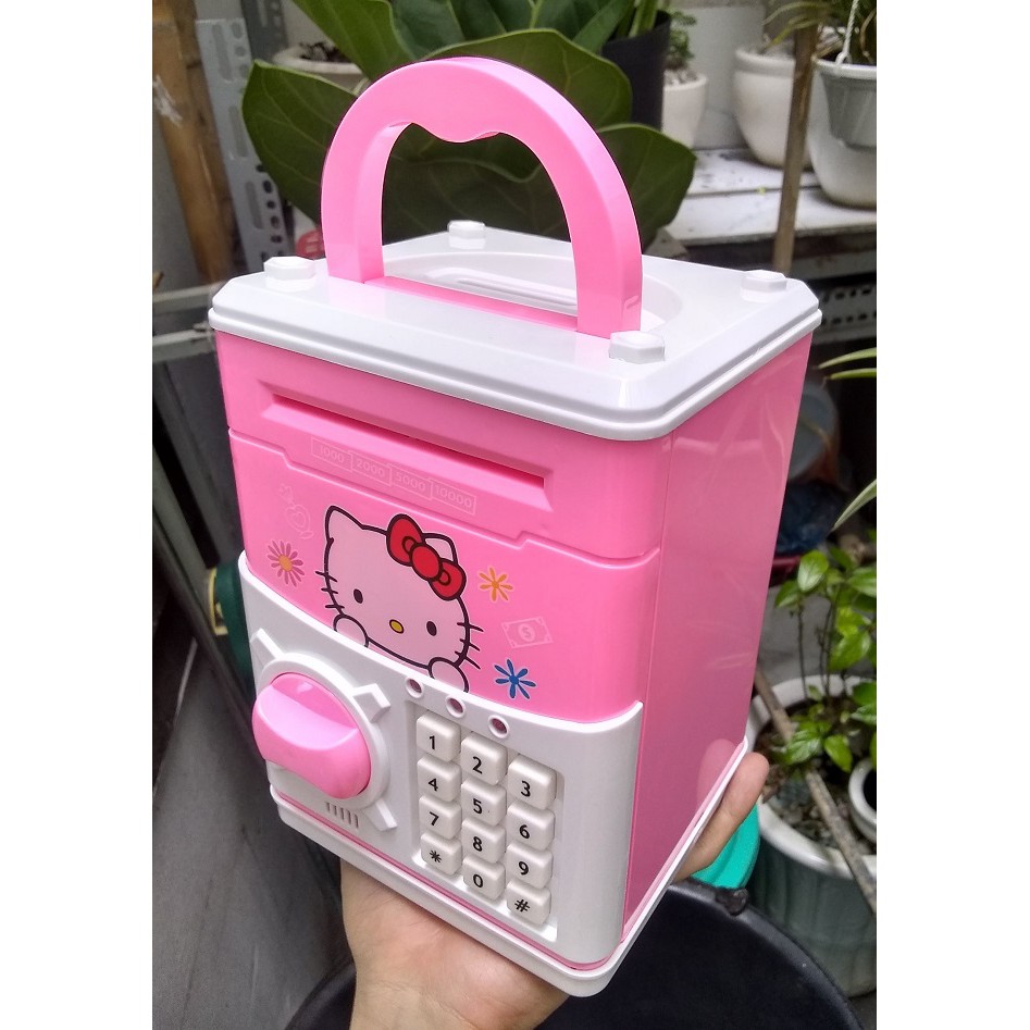 Két sắt mini hoạt hình cho bé Kitty - két điện tử ATM thông minh Doraemon Minion tiết kiệm tiền có mật mã 4 số