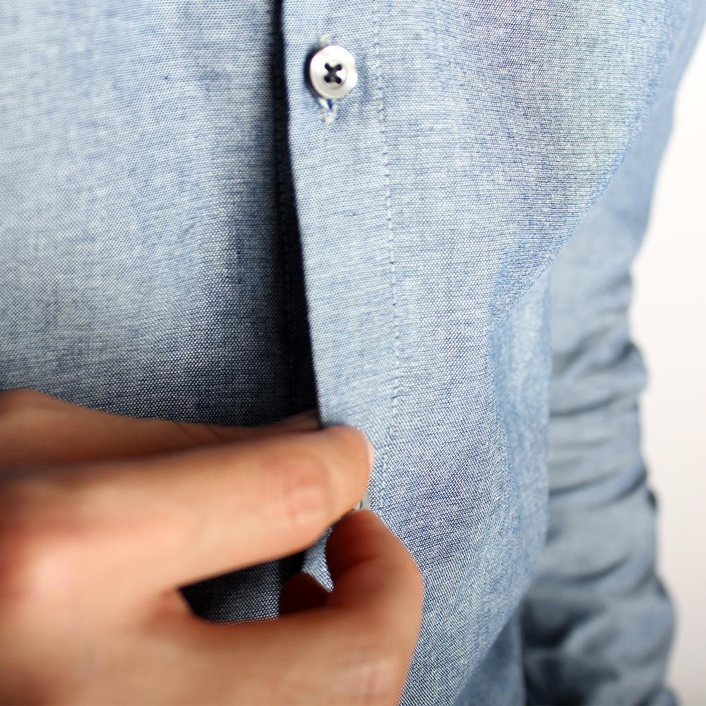 Áo sơ mi dài tay nam vải cotton vải đũi thoáng mát thấm hút mồ hôi tốt