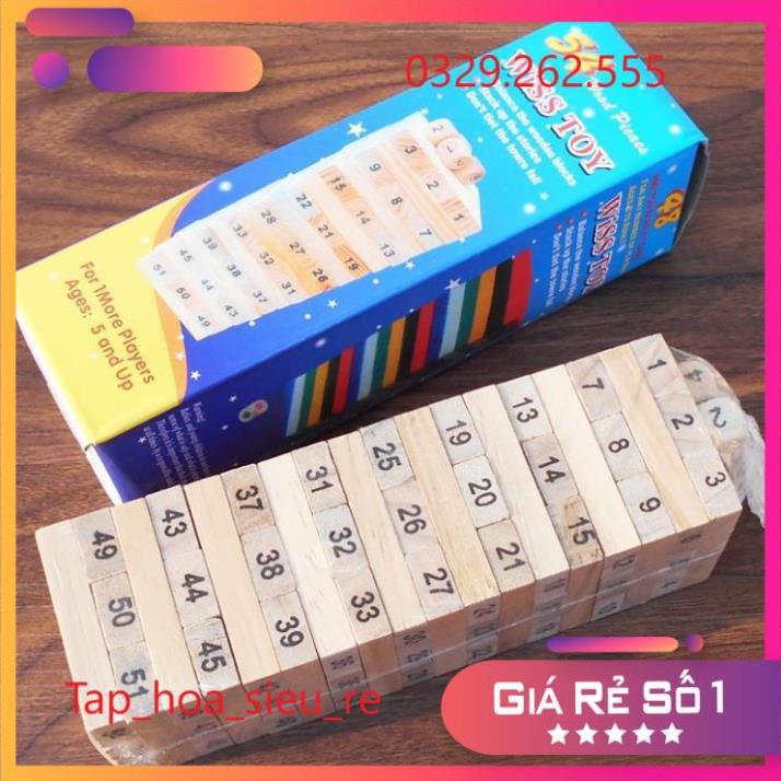 (Rẻ Vô địch) Đồ Chơi Rút Gỗ Wish Toy Cho Bé (54 thanh)