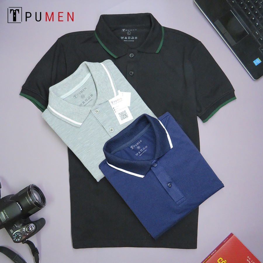 Áo Polo Xanh Navy line trắng | BigBuy360 - bigbuy360.vn