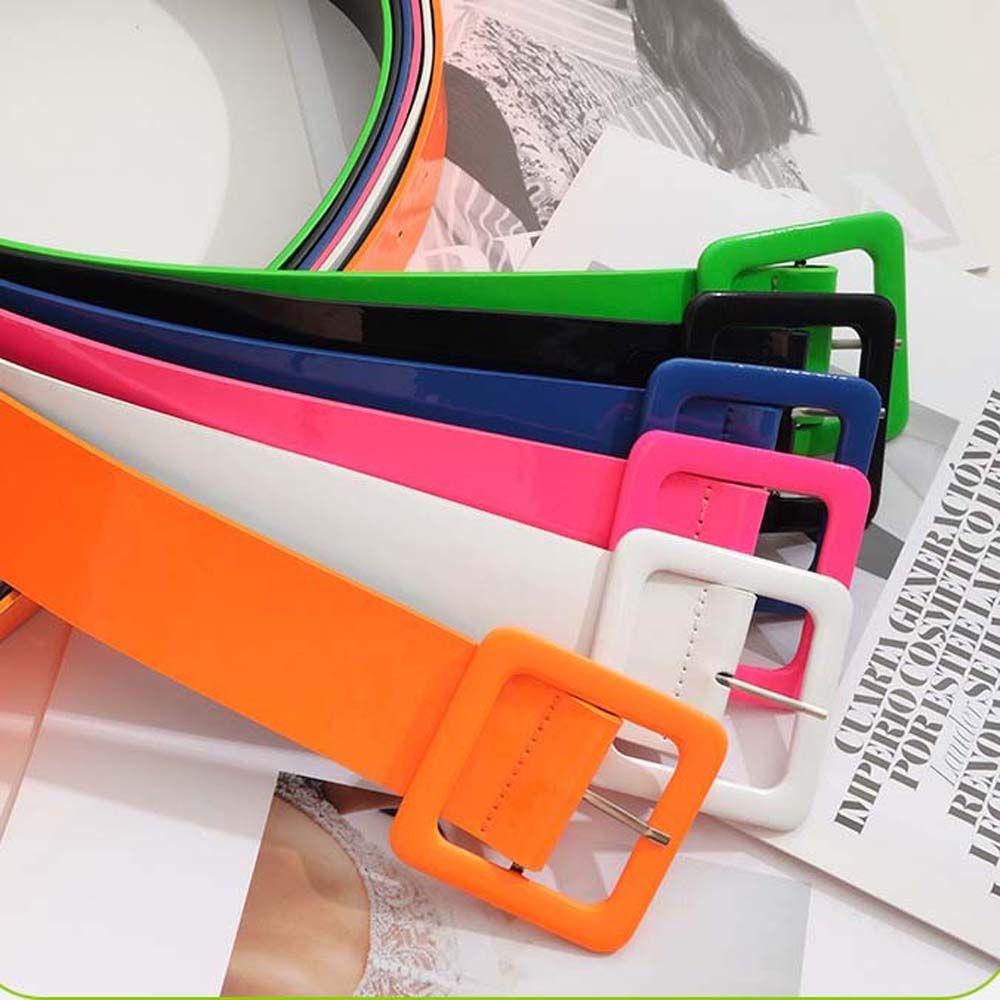 MXGOODS Thắt Lưng Da PU Khóa Vuông Nhiều Màu Sắc Thời Trang Cho Nữ