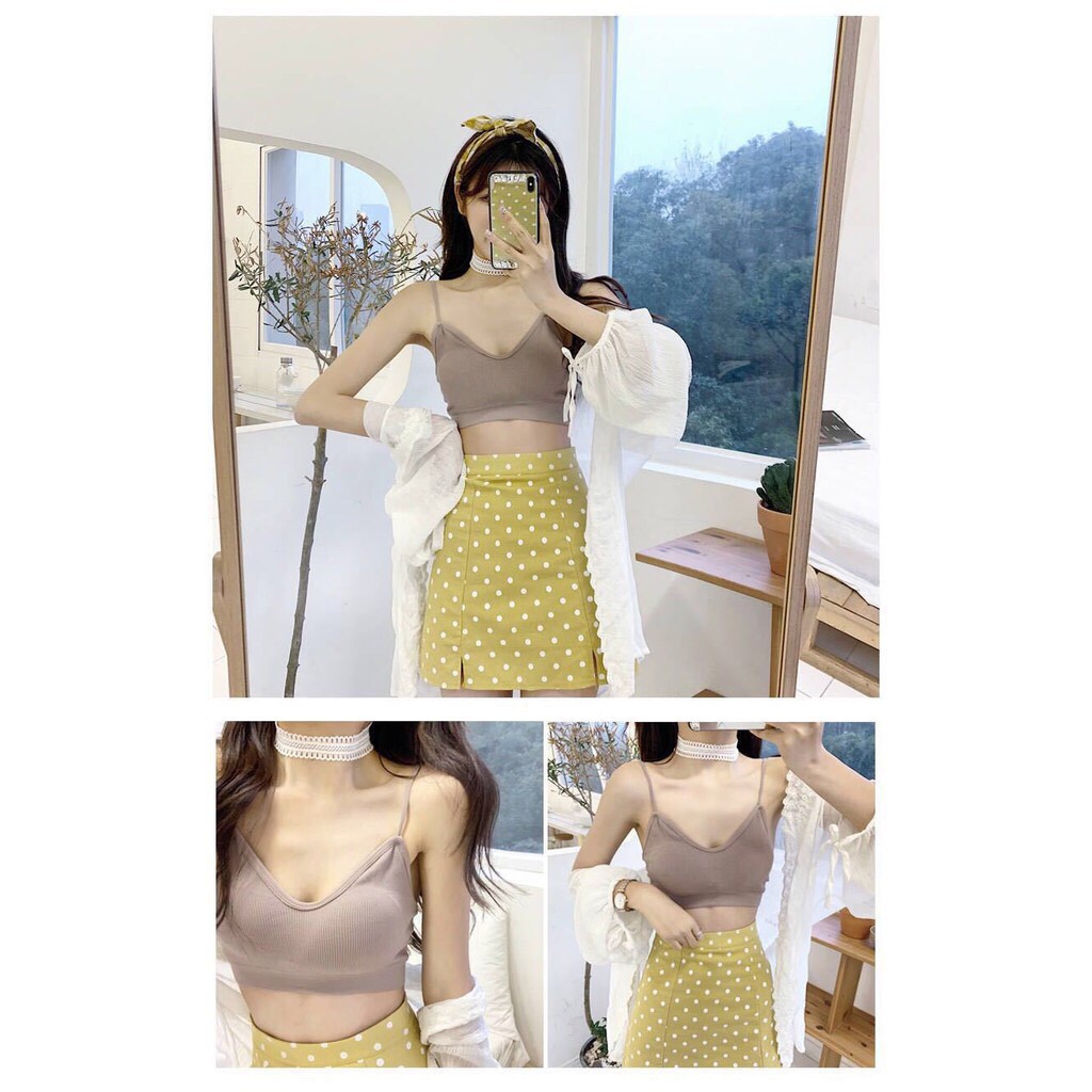 Áo Bra Yoga Gym Thoáng Khí Len Tăm Dây Mảnh Gợi Cảm..