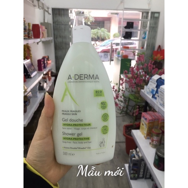 sữa tắm Aderma 500ml giảm, ngăn mụn trưng cá lưng & dùng được cho trẻ ngăn ngừa rôm sẩy