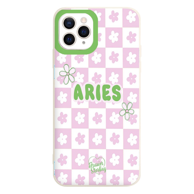 Ốp 11 pro max hình hoa Aries kẻ caro đẹp cho 6/6plus/6s/6splus/7/7plus/8/8plus/x/xr/xs/11/12/13/pro/max/plus/promax