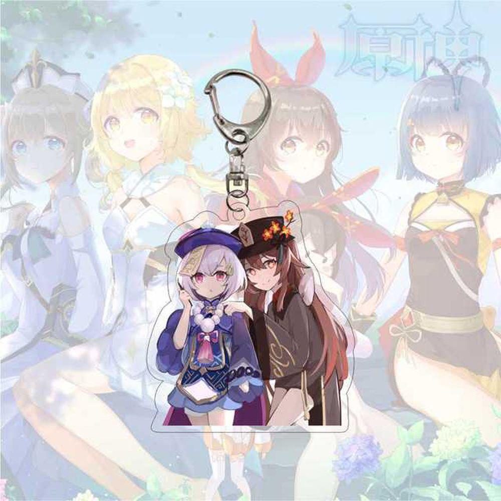 Móc Khóa Hai Mặt Trong Suốt Hình Anime Genshin Va Chạm