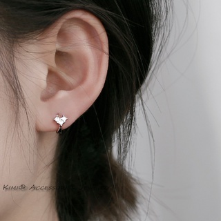 Khuyên tai nữ khuyên tai tròn khuyên tai hình trái tim bằng bạc 925 không gây dị ứng cho trẻ em và phụ kiện